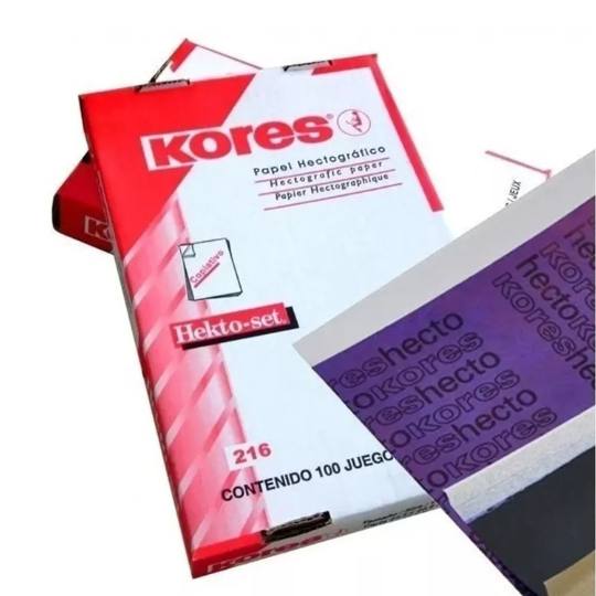 Papel hectografico kores 21,5 cm X 36 cm