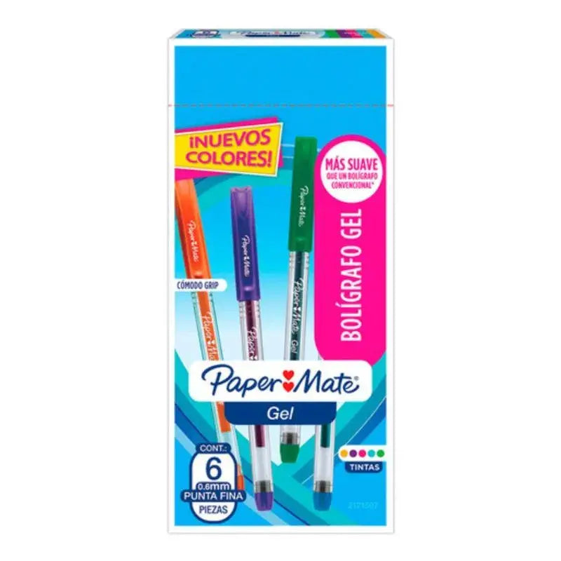 bolígrafo gel económico surtido x 6 ref. 88893