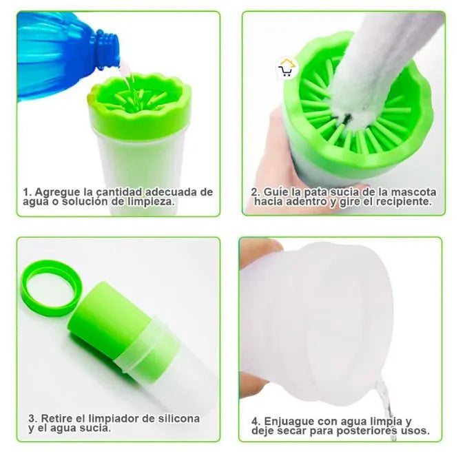 Vaso limpiador de patas para razas medianas y pequeñas