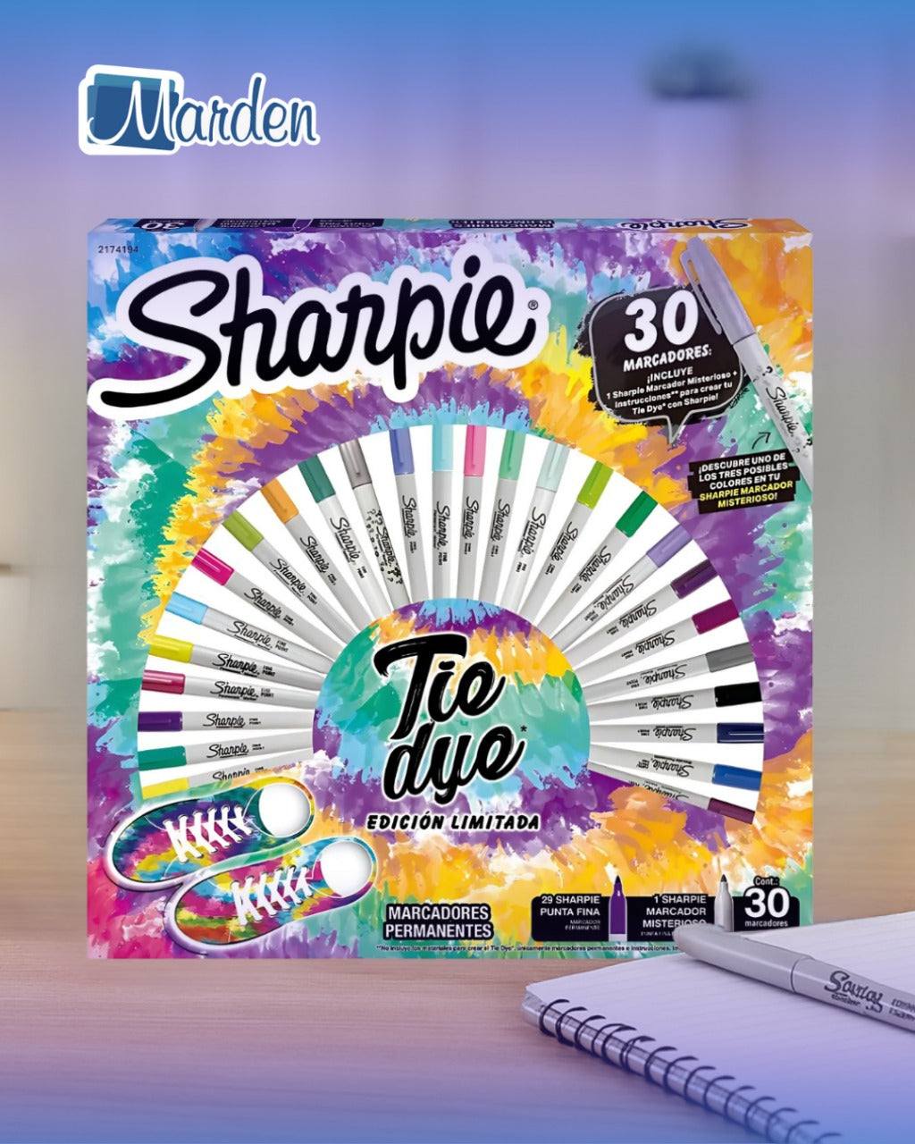 Marcador Sharpie Ruleta Tie Dye X 30